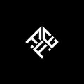 FFE letter logo design on black background. FFE creative initials letter logo concept. FFE letter design Royalty Free Stock Photo