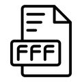 Fff icon outline style design image file. image extension format file type icon. vector illustration Royalty Free Stock Photo