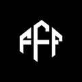 FFF letter logo design with polygon shape. FFF polygon and cube shape logo design. FFF hexagon vector logo template white and Royalty Free Stock Photo