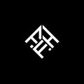 FFH letter logo design on black background. FFH creative initials letter logo concept. FFH letter design Royalty Free Stock Photo