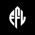 FFL circle letter logo design with circle and ellipse shape. FFL ellipse letters with typographic style. The three initials form a Royalty Free Stock Photo