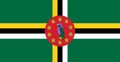 Glossy glass Flag of Dominica from 1988 to 1990 Royalty Free Stock Photo