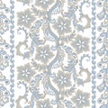 Ffloral seamless pattern in batik style, Vector background. Royalty Free Stock Photo