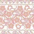 Ffloral seamless pattern in batik style, Vector background. Royalty Free Stock Photo