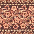 Ffloral seamless pattern in batik style, Vector background. Royalty Free Stock Photo