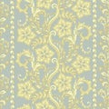 Ffloral seamless pattern in batik style, Vector background. Royalty Free Stock Photo
