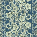Ffloral seamless pattern in batik style, Vector background. Royalty Free Stock Photo