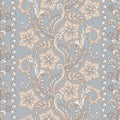 Ffloral seamless pattern in batik style, Vector background. Royalty Free Stock Photo