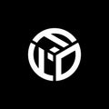 FFO letter logo design on black background. FFO creative initials letter logo concept. FFO letter design Royalty Free Stock Photo