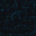 Font seamless 02 blue Royalty Free Stock Photo