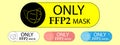 Only FFP2 mask. FFP2 Mask required for entry. Vector illustration