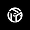 FFQ letter logo design on black background. FFQ creative initials letter logo concept. FFQ letter design Royalty Free Stock Photo