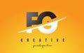 FG F G Letter Modern Logo Design with Yellow Background and Swoosh.