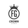 FG Letter Logo Design with Circular Crown