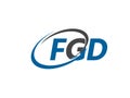 FGD logo, design, vector illustration Royalty Free Stock Photo