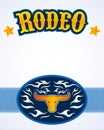 Rodeo Poster vector Design Bull Head emblem.