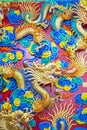 FGolden dragon Chinese style wooden carving