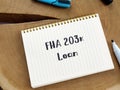 FHA 203k Loan phrase on the sheet Royalty Free Stock Photo