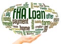 FHA loan word cloud hand sphere concept