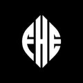 FHE circle letter logo design with circle and ellipse shape. FHE ellipse letters with typographic style. The three initials form a Royalty Free Stock Photo