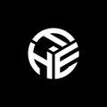 FHE letter logo design on black background. FHE creative initials letter logo concept. FHE letter design Royalty Free Stock Photo