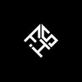 FHS letter logo design on black background. FHS creative initials letter logo concept. FHS letter design Royalty Free Stock Photo