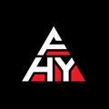 FHY triangle letter logo design with triangle shape. FHY triangle logo design monogram. FHY triangle vector logo template with red Royalty Free Stock Photo