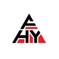 FHY triangle letter logo design with triangle shape. FHY triangle logo design monogram. FHY triangle vector logo template with red Royalty Free Stock Photo