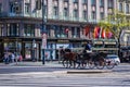 Fiaker - horse drawn carriage on a street in Vienna Royalty Free Stock Photo