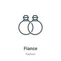 Fiance outline vector icon. Thin line black fiance icon, flat vector simple element illustration from editable fashion concept