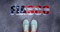 Fiasco and politics in the USA, symbolized as a person standing in front of the phrase Fiasco Fiasco is related to politics and