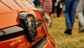 Fiat abarth 500 front bumper sign Royalty Free Stock Photo