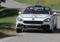 A Fiat 124 Abarth rally car at the Alba Rally on 28 July 2019 Royalty Free Stock Photo