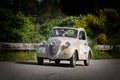 FIAT 500 B `TOPOLINO` 1948 on an old racing car in rally Mille Miglia 2018 the famous italian historical race 1927-1957