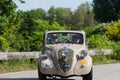 FIAT 500 B `TOPOLINO` 1948 on an old racing car in rally Mille Miglia 2018 the famous italian historical race 1927-1957