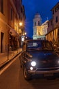 Classic car cruising on the road Royalty Free Stock Photo