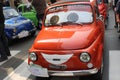 Fiat 500 classic car show in Turin, Italy. Royalty Free Stock Photo