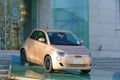 Fiat 500e full electric citycar on display at Stellantis italian headquarters