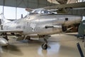 Fiat G-91 fighter jet of the Portuguese Air Force on display at the Museo do ar. Royalty Free Stock Photo