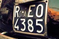 Fiat 500 L license plate in Rome, Italy (EU) Royalty Free Stock Photo