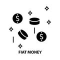 fiat money icon, black vector sign with editable strokes, concept illustration