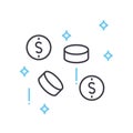 fiat money line icon, outline symbol, vector illustration, concept sign