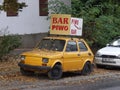 Fiat 126p as an advertisement in Warsaw