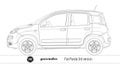 Fiat Panda third version 2012, Italy, vector illustration