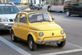 Fiat 500 parked on street in Rome Royalty Free Stock Photo