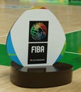 FIBA emblem at Carioca Arena 1 during the Rio 2016 Olympic Games