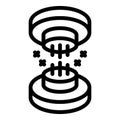 Fiber connector icon outline vector. Optic cable