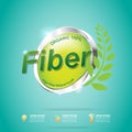 Fiber in Foods Slim Shape and Vitamin Concept Label Vector Royalty Free Stock Photo