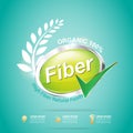 Fiber in Foods Slim Shape and Vitamin Concept Label Vector Royalty Free Stock Photo