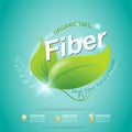 Fiber in Foods Slim Shape and Vitamin Concept Label Vector